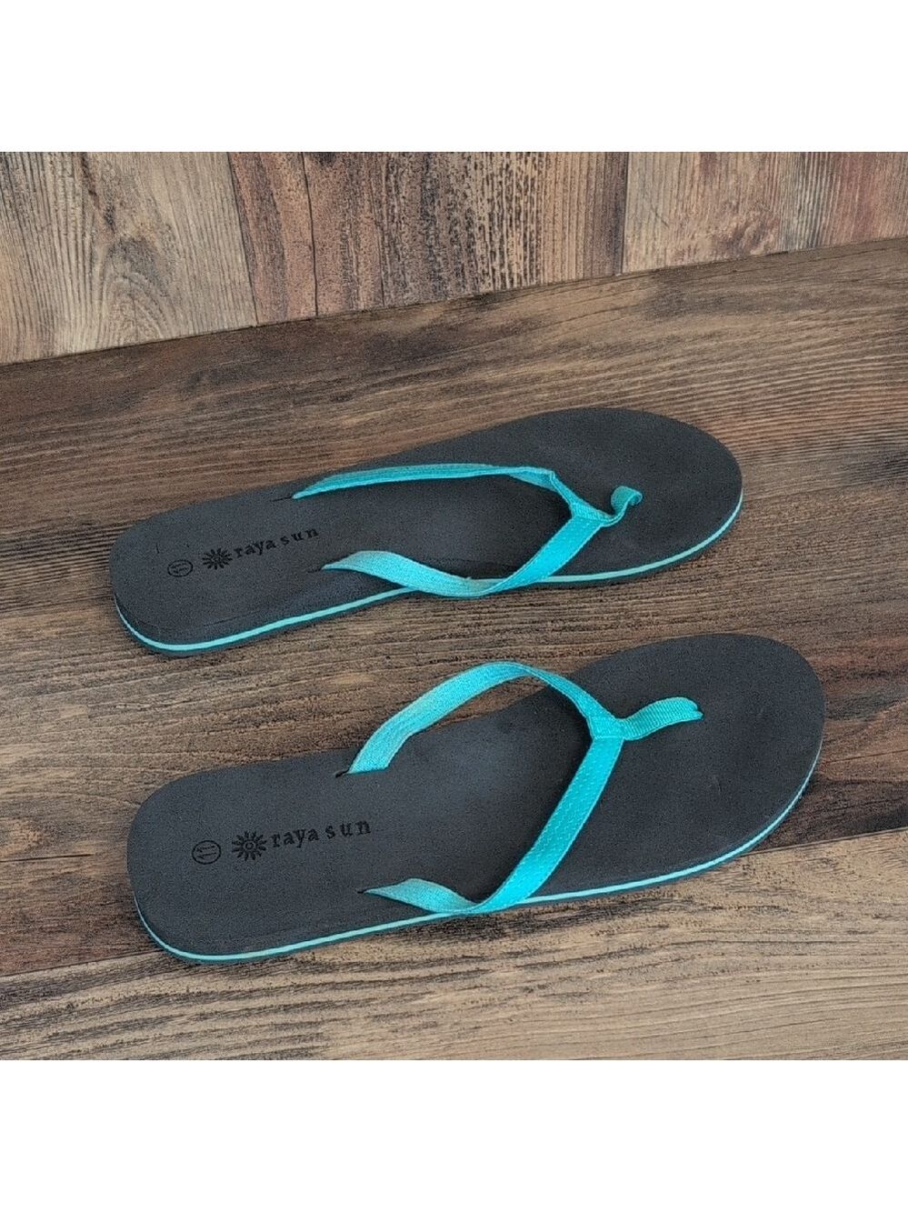 Raya Sun Vibrant Teal Slip On Flip Flops 11                -c169 - Picture 2 of 4